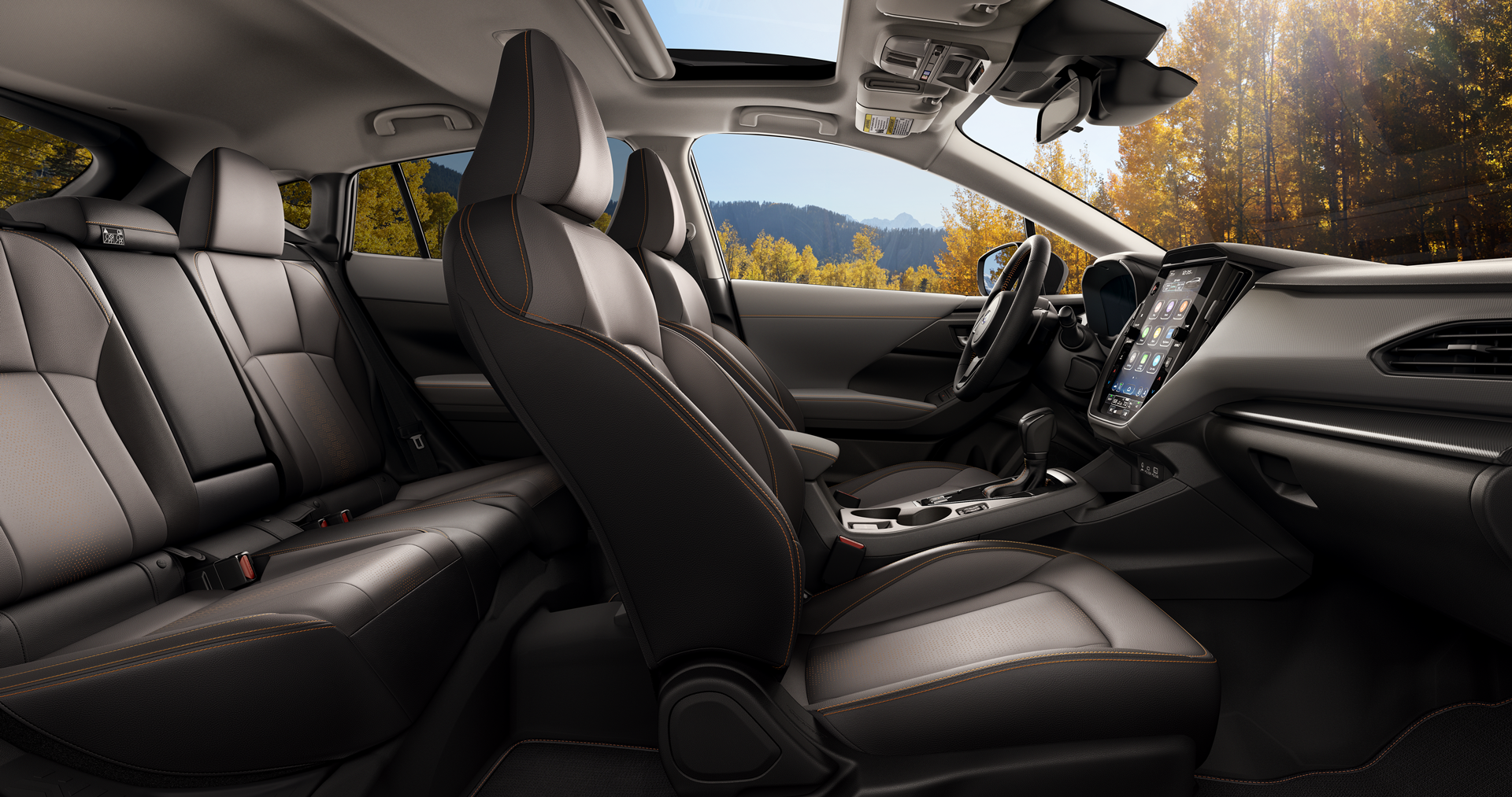 2025 Subaru Crosstrek Limited Shown in Gray Leather with Orange Stitch